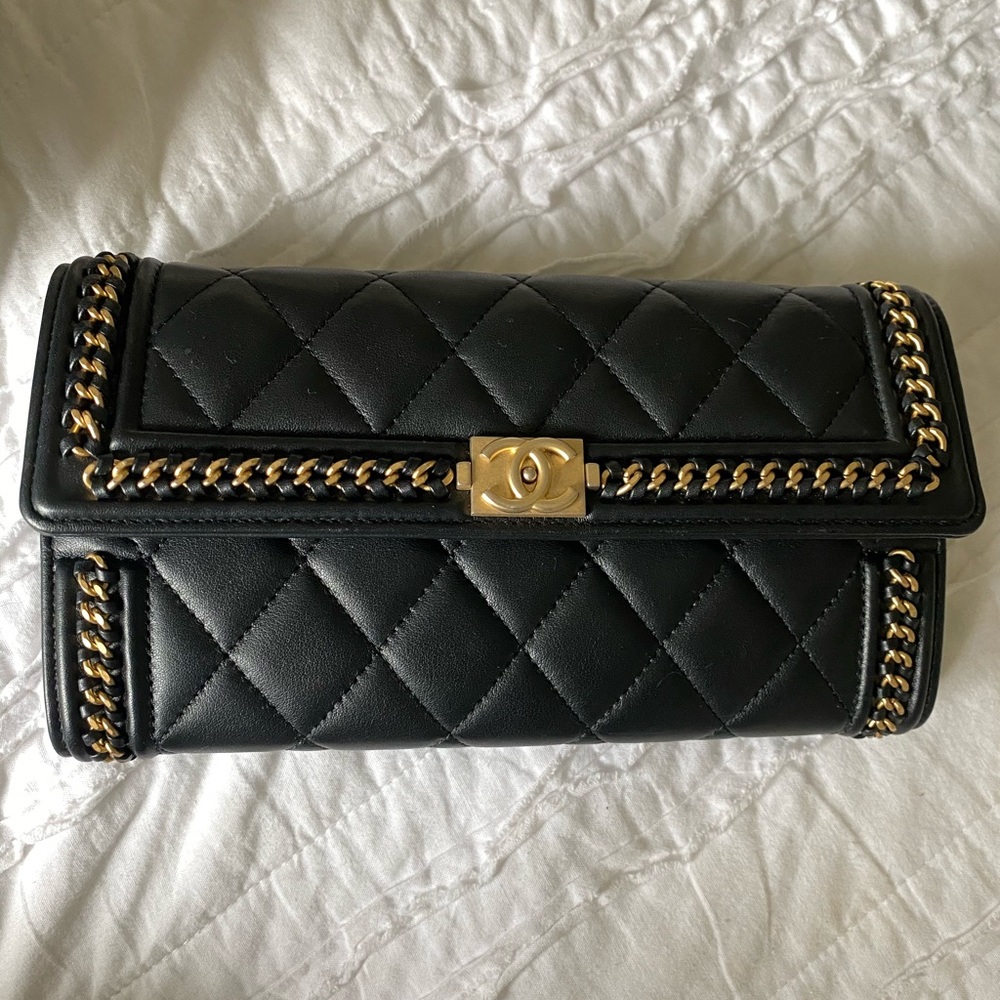 Long Chanel flap wallet